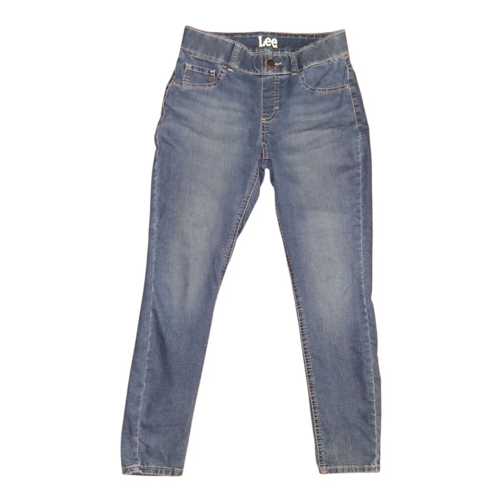 Lee Women’s Pull-On Slim Straight Mid Rise Jeans Size Small